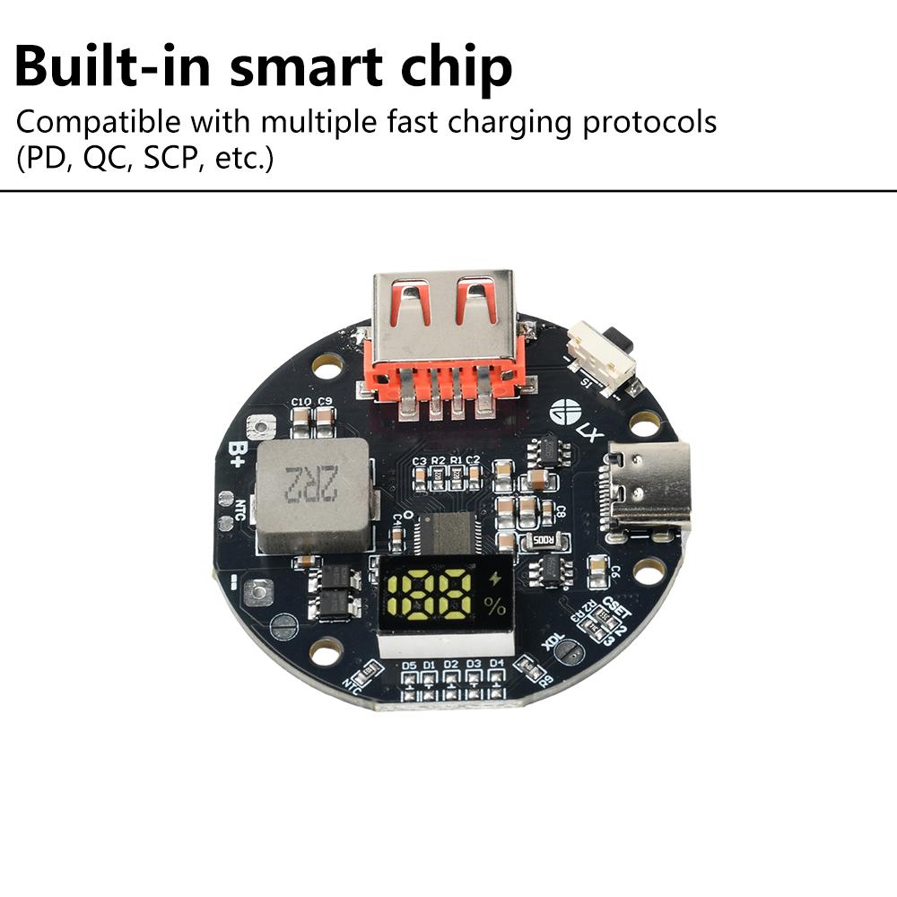 22.5W Power Bank Bidirectional PD/QC Fast Charging Mobile Power Module Circuit Board For 3.2V Lithium Iron Phosphate DIY Board