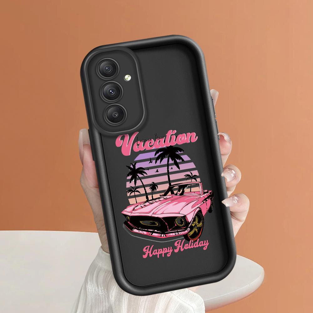 Soft Silicone Square Ladder Printing Pattern Phone Casing Full Cover Camera Shockproof Protection Rubber Case for Samsung