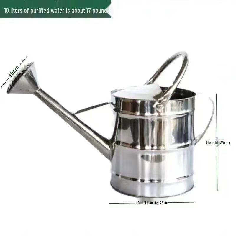Stainless Steel Large Capacity Watering Can with Movable Handle and Sprayer