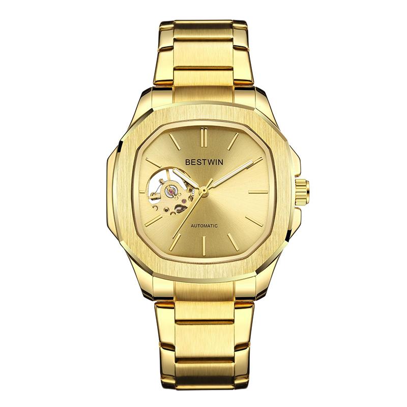 UTHAI Herrenuhr Business Vollautomatische Mechanische Uhr Modetrend Wasserdichtes Legierungsarmband Mechanische Uhr Geschenk