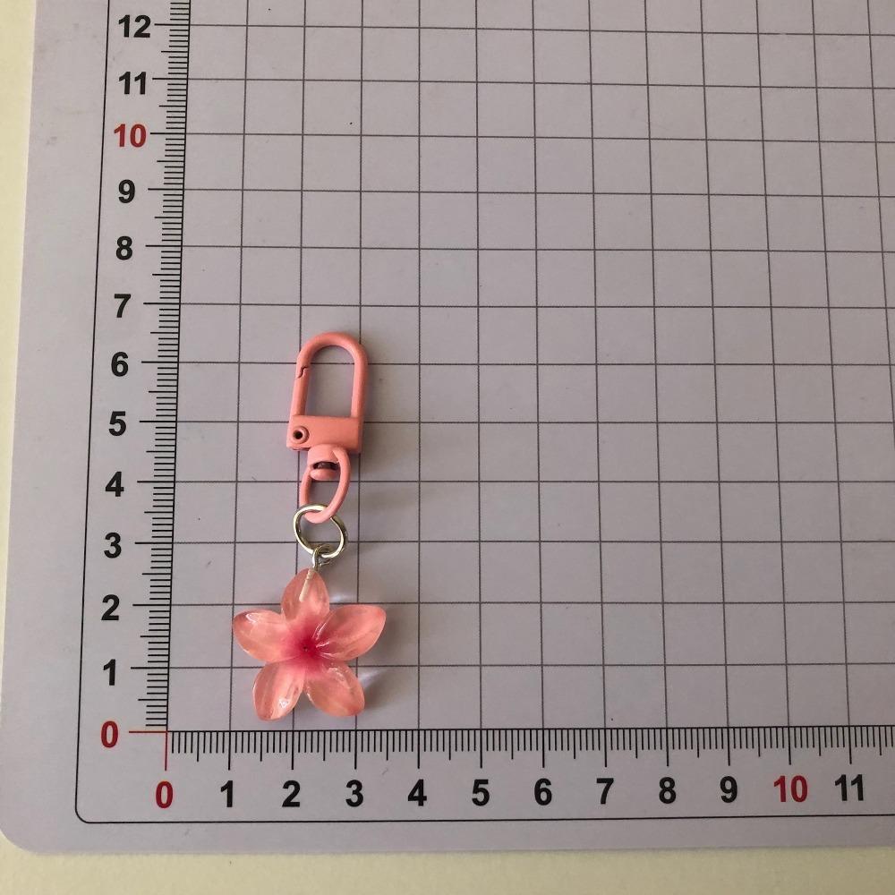 1/5Pcs New Sweet Colorful Flower Keychain Hanging Jewelry Resin Car Key Ring Pendant Rope Decoration Bag Decoration Girls
