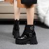 Women's high-heeled short boots autumn and winter new waterproof table thick-heeled large-size thick-soled Roman boots