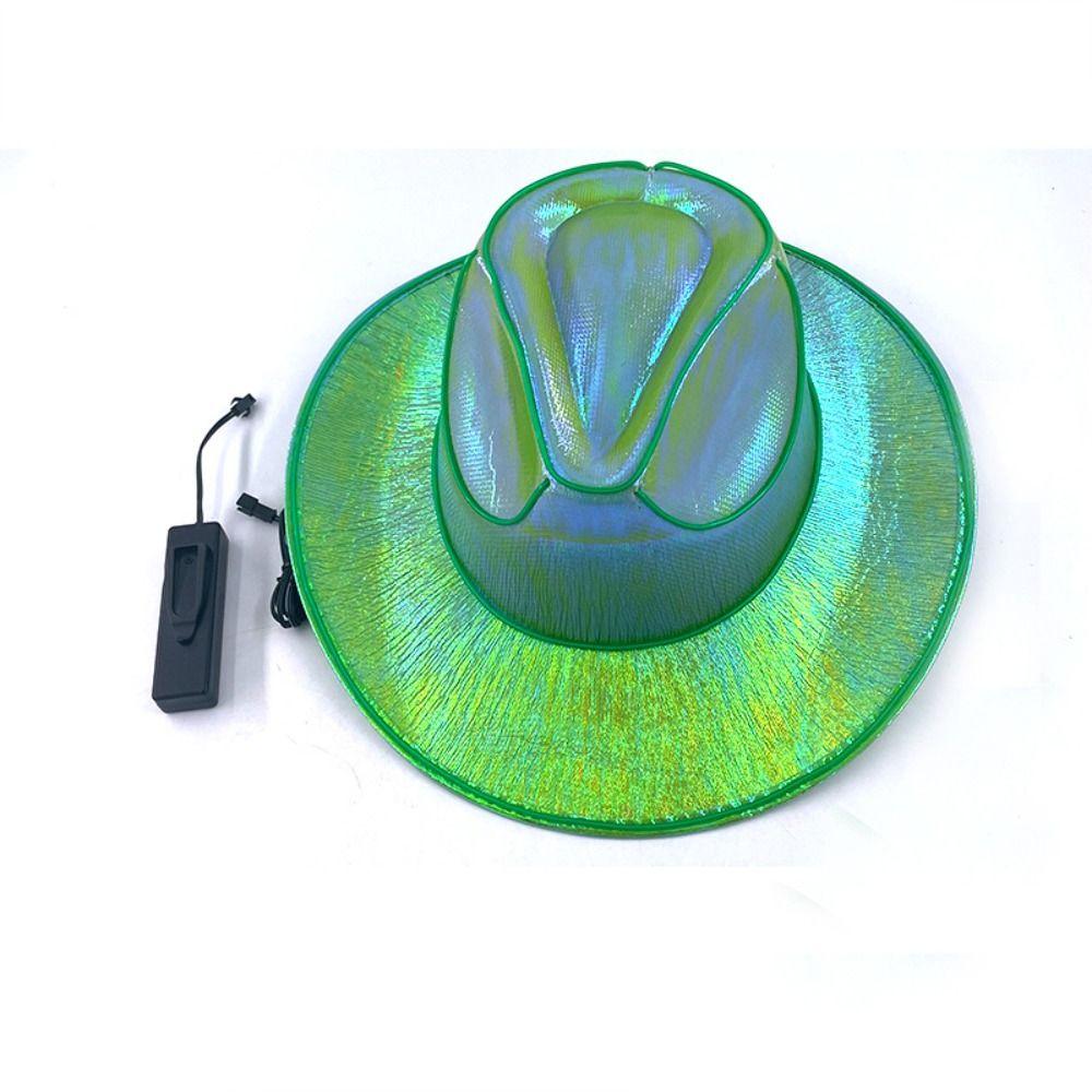 Cosplay Party Hats Neon Halloween Hats Colorful Western Cowboy Hat LED Luminous Cowboy Hat Kids
