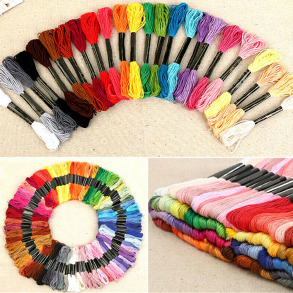 447/200/100 Farben Kreuzstich Baumwolle Stickgarn Stickgarn Nähknäuel Handwerk Mischfarben Kreuzstich DIY Garn Handwerk