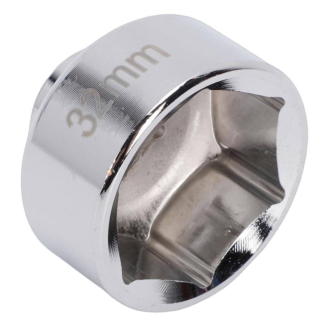 32mm Oil Filter Socket Wrench 3 8in Drive Chrome Vanadium Steel Hex 6 Point Oil Filter Removal Tool
