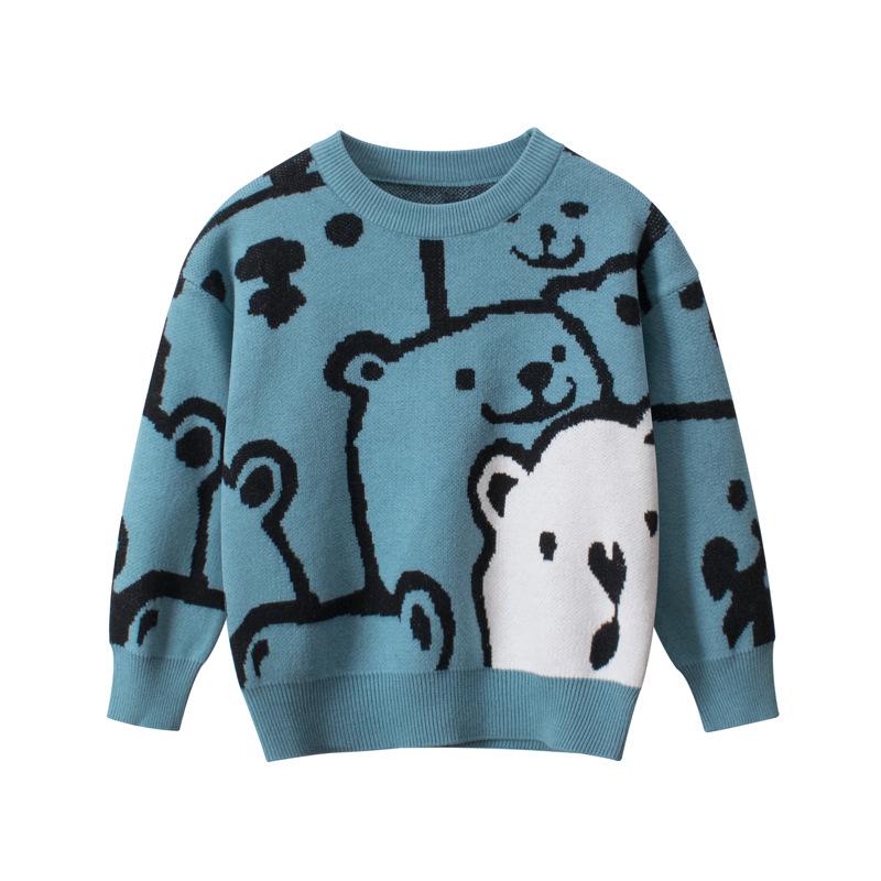 27kids Children's Spring 2024 Bear Sweater for Boys - Knitwear