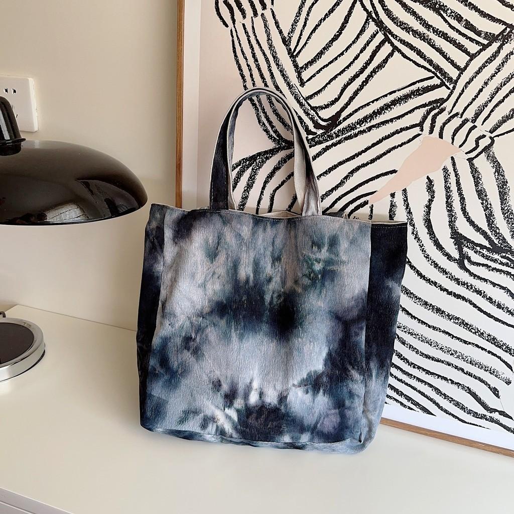 

Chic Corduroy Tote Bag Large Capacity Stylish Handbag For Women With Soft Canvas BlackGray Medium