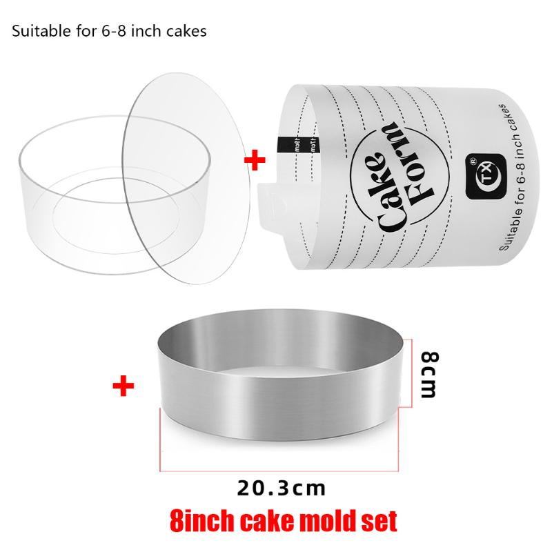 Adjustable Round Cake Ring Mold Retractable Fondant Mousse Cake Ring Acrylic Circle Baking Ring Cake Tools Round Cake Form Kit