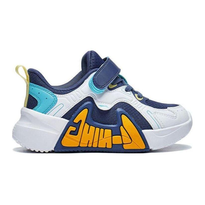 Li Ning Comfortable Versatile Non-Slip Shock Absorbing Low-Top Running Shoes Kids Sneakers Blue White YKNT124-1