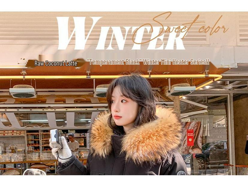 Women's 2025 Outdoor Workwear Short Down Jacket with Big Fur Collar - Loose Korean Style 90% White Duck Down Parka Coat