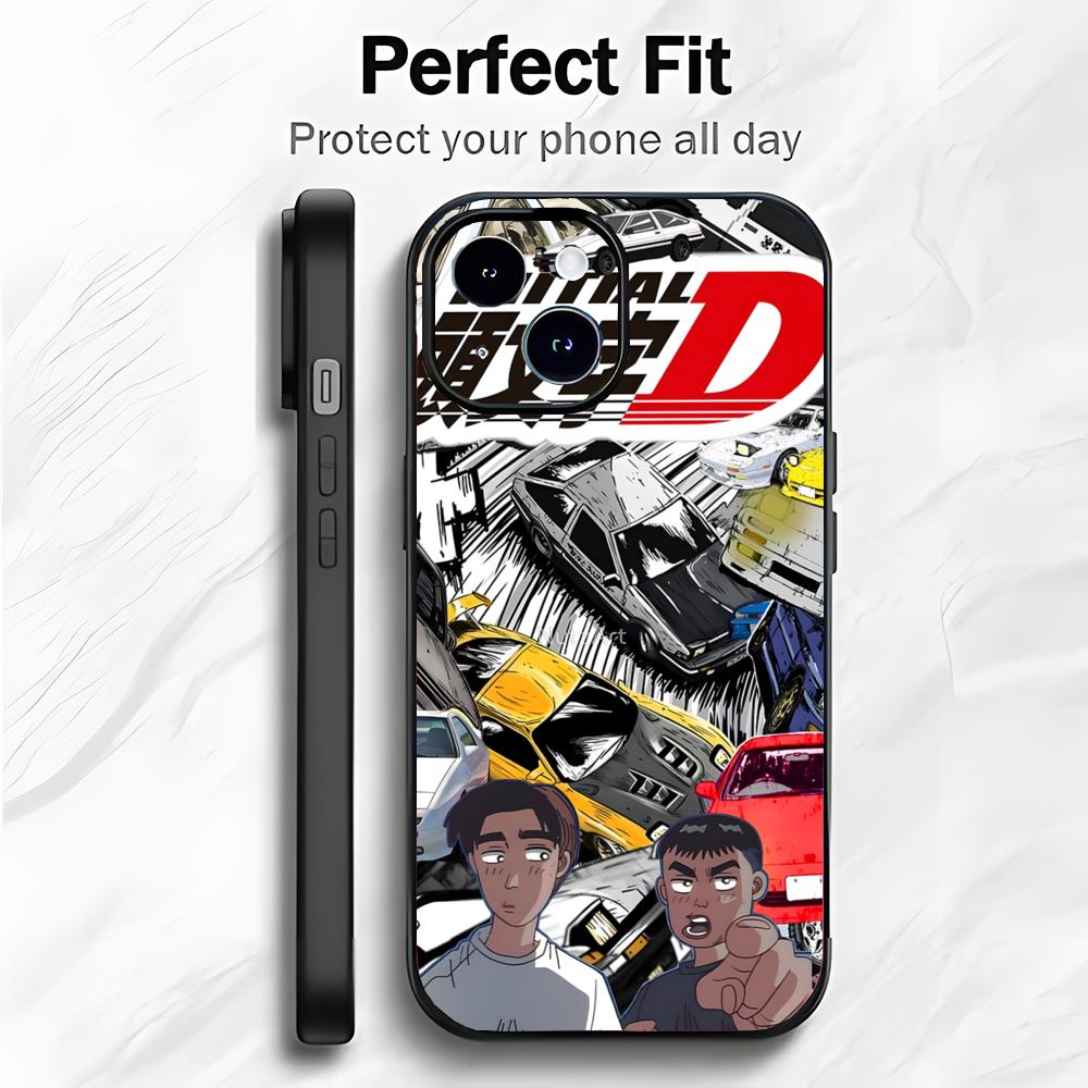 Racing Classic Japanese Anime I-Initial D Phone Case Phone Case Soft Packaging Lightweight For iPhone17 16 15 14 13ProMax