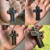 Cross Pendant Retro Necklace Double Layer Geometric Alloy Fashion Jewelry Women