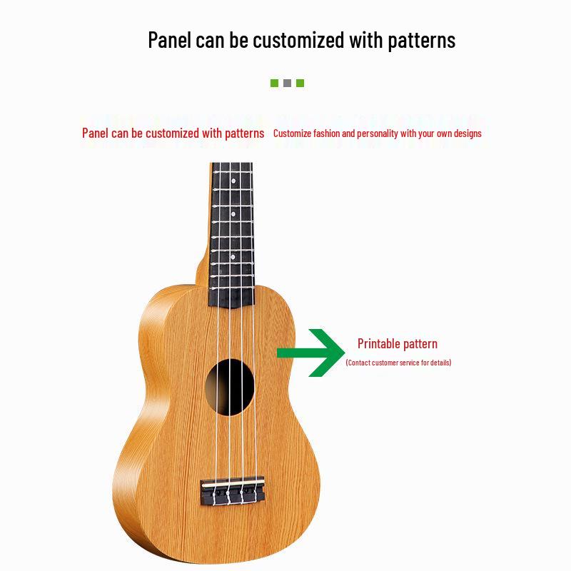 21-inch Wood Grain ABS Fiber Beginner Ukulele - Four-String Musical Instrument