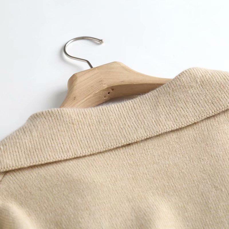 Pruhovaný svetr límec hluboký V ležérní pletenina dámský s dlouhým rukávem volný pulovr teplý měkký svetr sportovní styl polokošile podzim