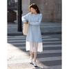 Demanana Soft Air Layer Color-Block Splice Loose Dress