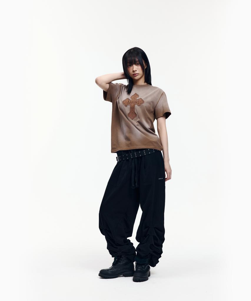 AAKAM Dust Fade Cros2 Half Top (Brown)