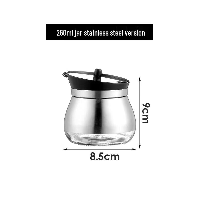 Commercial Stainless Steel & Glass Seasoning Set