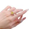European-American Style High Carbon S925 Silver Ring with Yellow Diamond Ice Flower Design