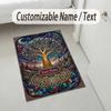 Tree Life Fantasy Theme Soft Crystal Velvet Rug Custom Name & Text Print Non Slip Floor Rug for Bedroom Living Room