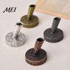 Vintage Desk Organizer Round Pen Holder, Durable Metal Exquisite Carved Desktop Ornament, Quill Dip Pens Base And Supply, for Calligraphy Decoration