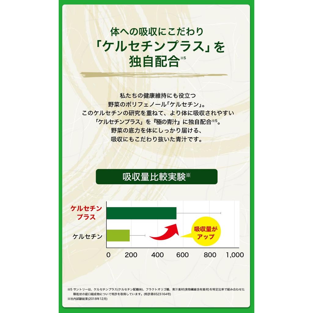 Suntory Official Wellness Premium Aojiru Juice with Quercetin Plus - Barley & Ashitaba Leaf Powde