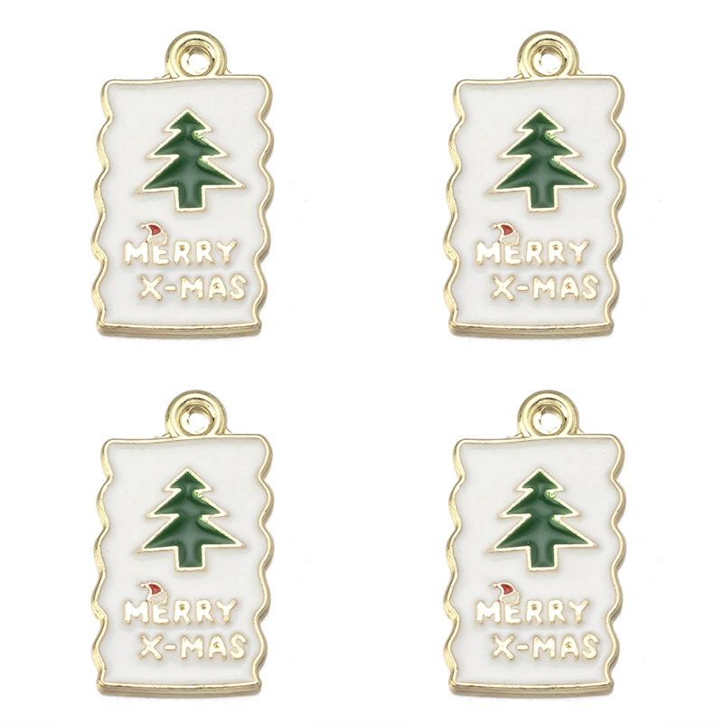 10pcs/lot Alloy Drip Oil Pendant Santa Claus Snowman Christmas Tree Charm Pendant For DIY Men Women Earrings Necklace Party Gift
