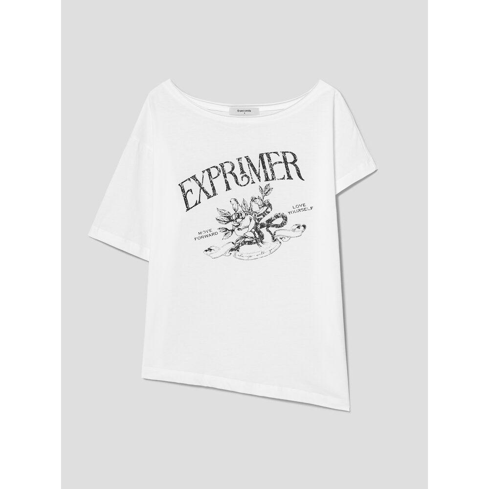 8Seconds Loose Fit Off-Shoulder Graphic T-Shirt White White/Free