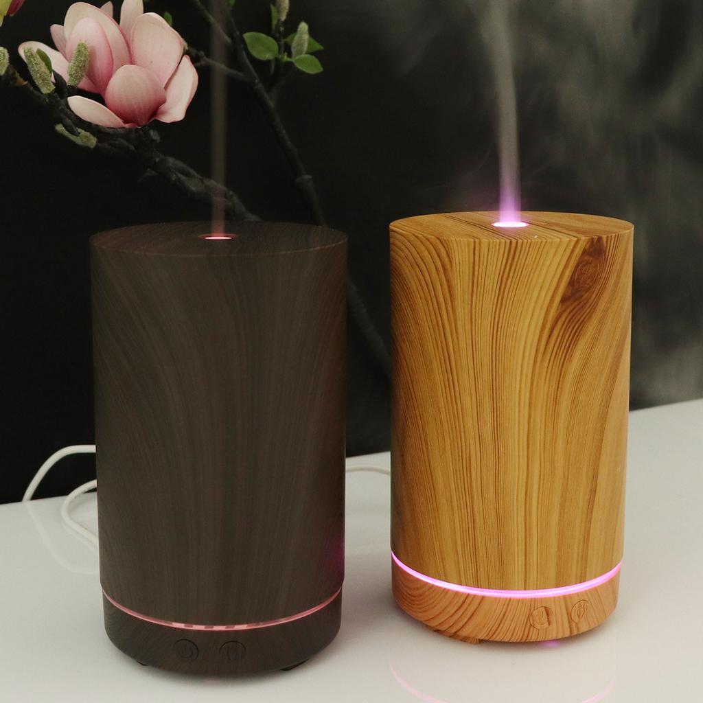 Home 200ML Mini Wood Grain Desktop Colorful Aroma Diffuser Humidifier