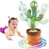 Dancing Cactus Toy Talking Cactus Toy for Babies Repeats What You Say Singing Mimicking Repeating The Cactus Plush Electric Toy with Colorful Glowing