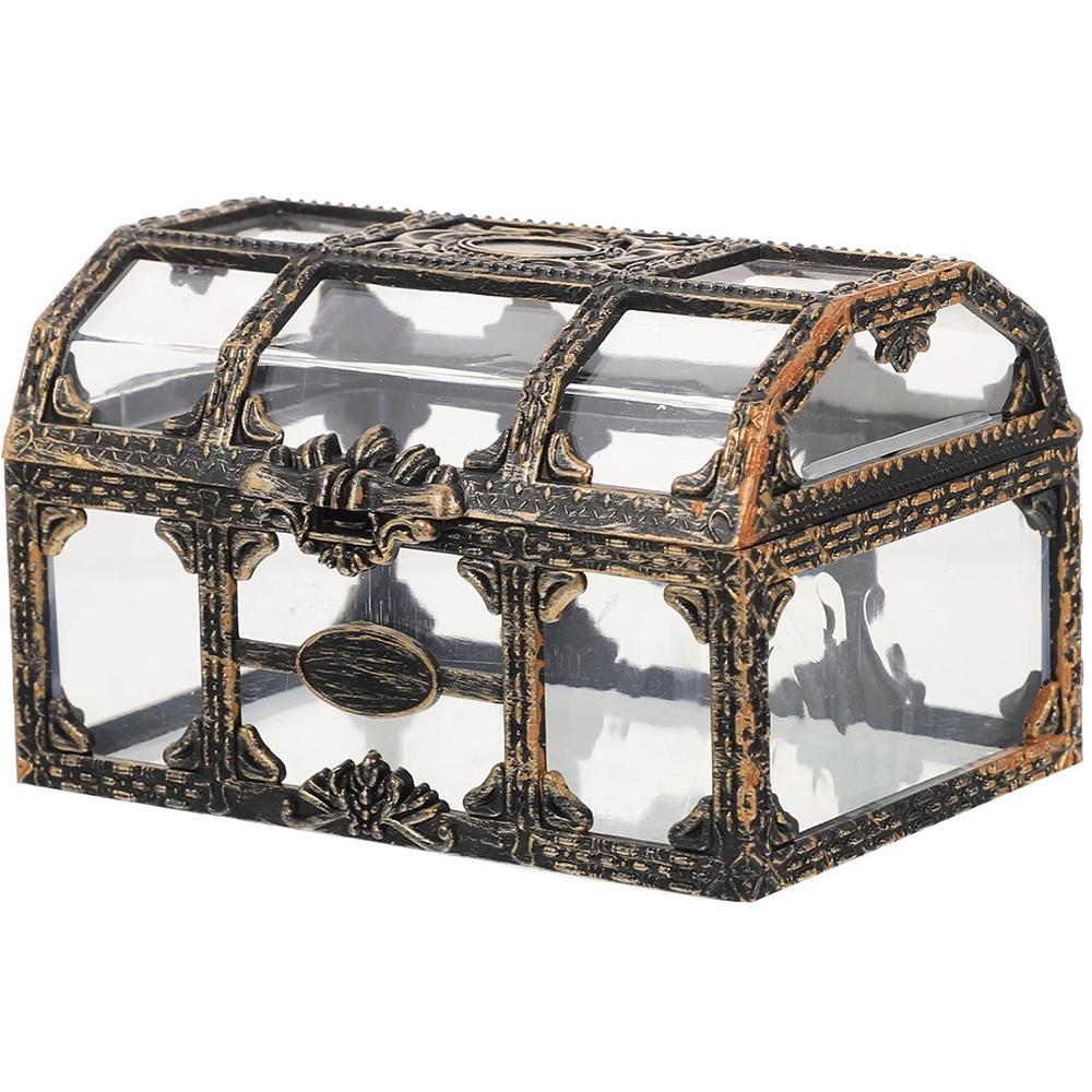 Treasure Chest Candy Box Mini Clear Pirate Treasure Chest for Jewelry Clear Plastic Pirate Treasure Box Crystal Jewelry Box