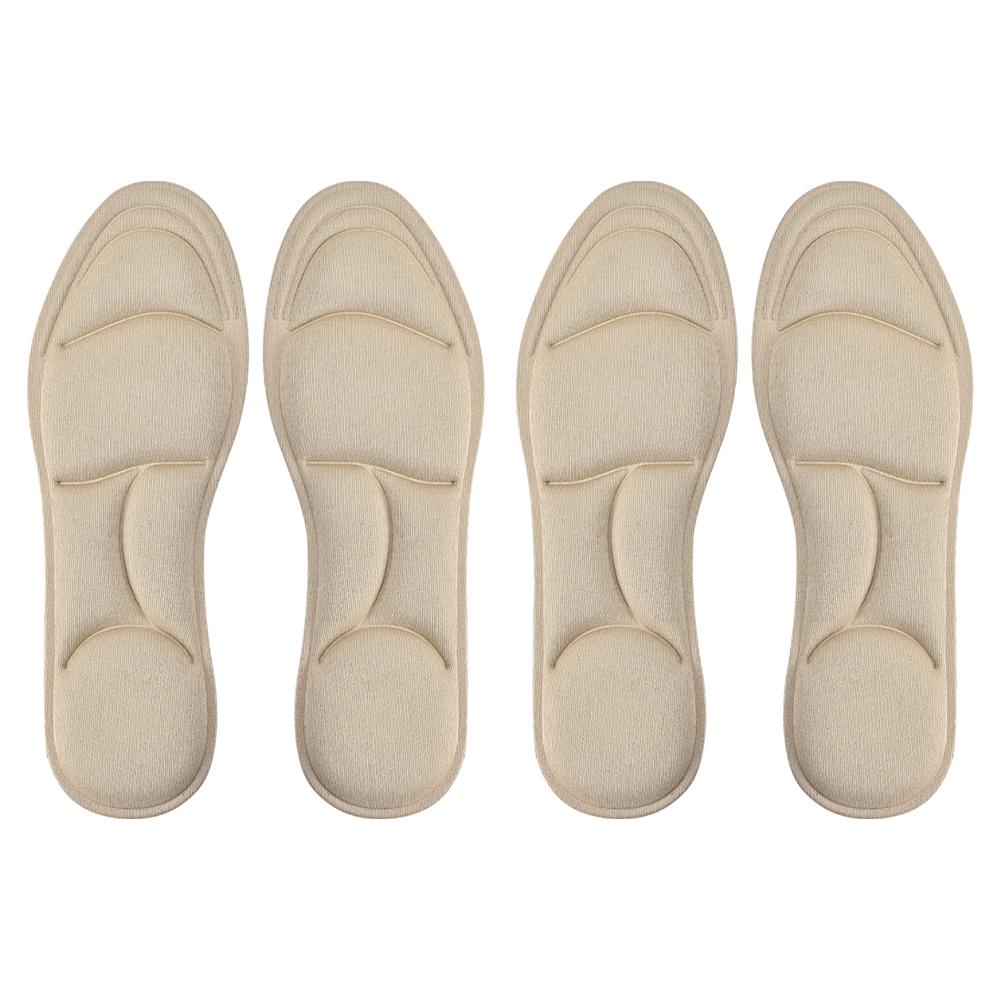 4pcs 5D Massage Memory Foam Insole, Thickened Breathable Cushioning, Comfortable Insole For High Heels