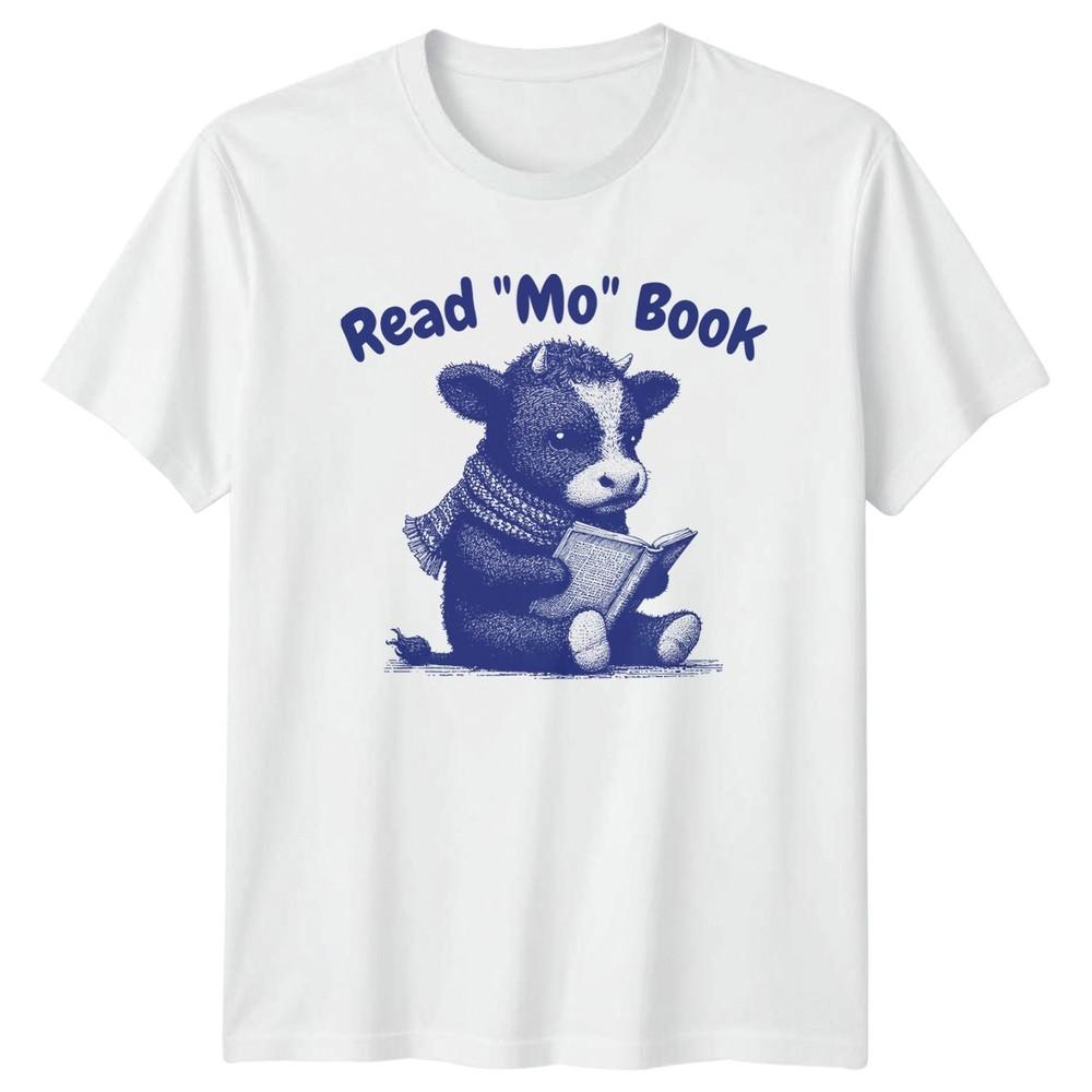 Read Mo Book TShirt Cow Reading Bookworm Birthday Gift For Him And Her S