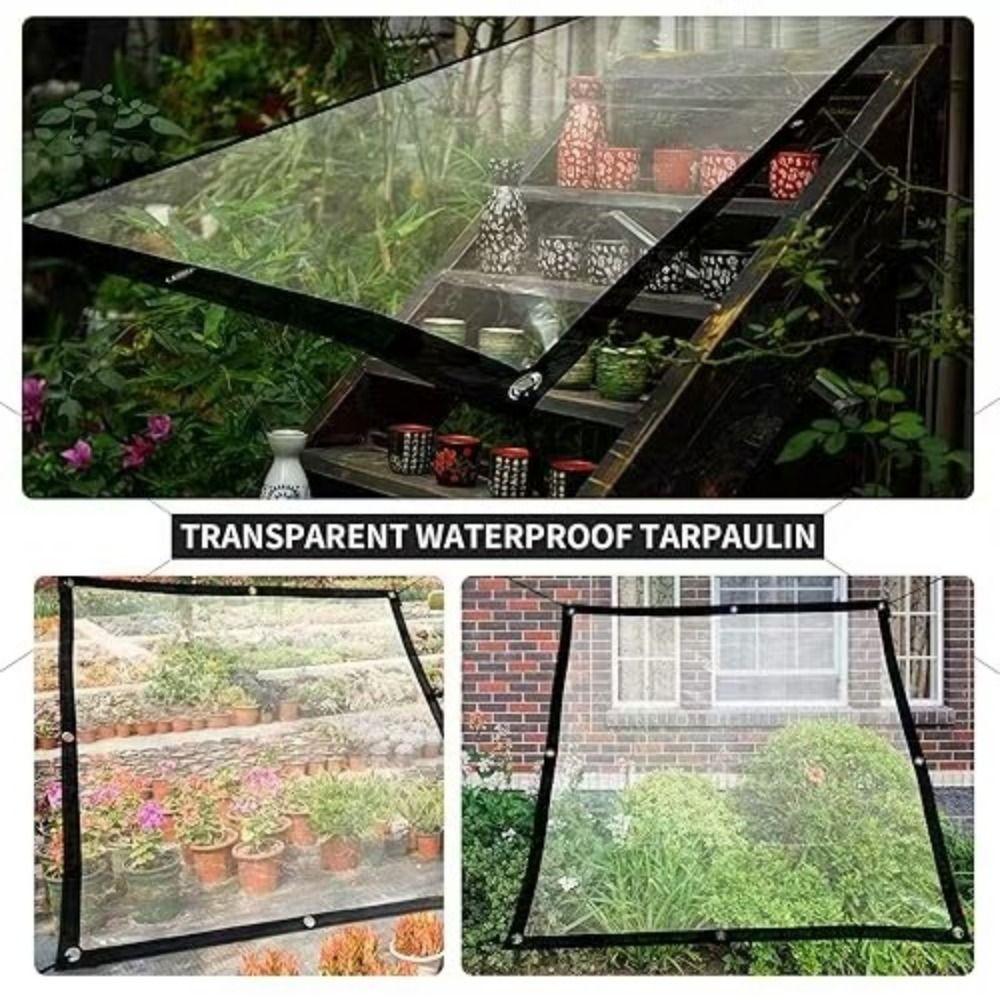 Snowproof Waterproof Tarpaulin Waterproof Dust-proof Transparent Rain Cover Wind-Resistant Foldable Rainproof Cloth Garden Use