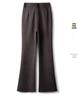 Women's Khaki Wool Flare Pants, High Waist Slim Fit, Spring/Autumn 2024