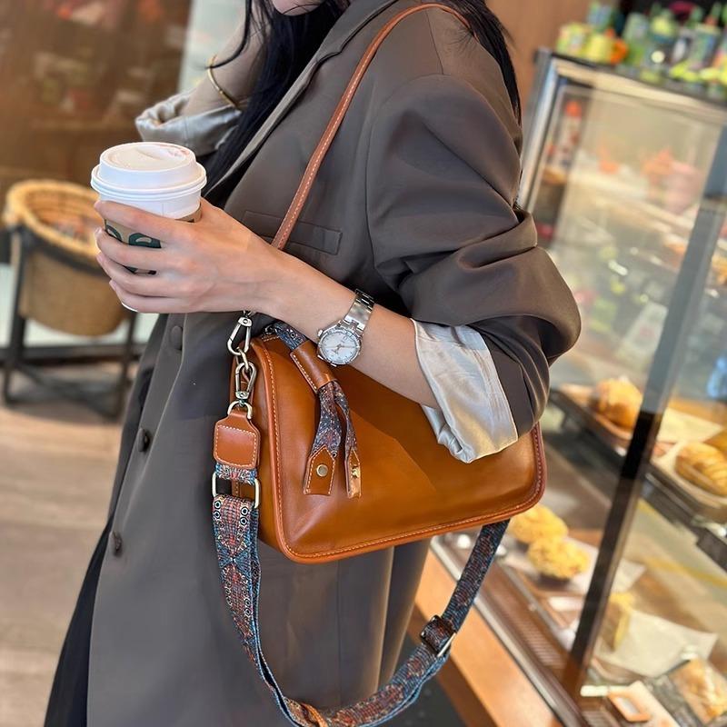 Genuine Leather Underarm Bag Women's Large Capacity Commuter All-in-one Soft Leather Broadband Vintage Casual Shoulder Crossbody Bag