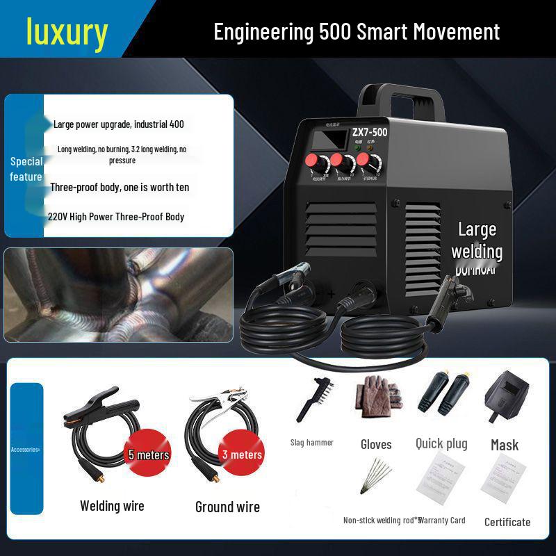 500 Electric Portable Dual Voltage Welder: 220V/380V Industrial-Grade Household Laser DC Welder
