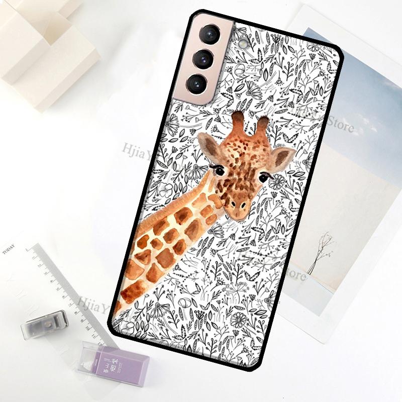 Cute Cartoon Giraffe Case For Samsung Galaxy S23 Ultra Note 20 10 S9 S10 Plus S20 S21 FE S22 Ultra Phone Cover