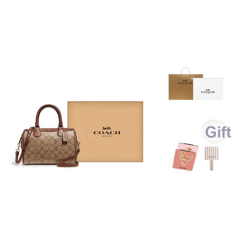 Coach Bennett 23 Borsa Boston in Pelle con Chiusura a Zip da Donna Marrone 32203-IME74