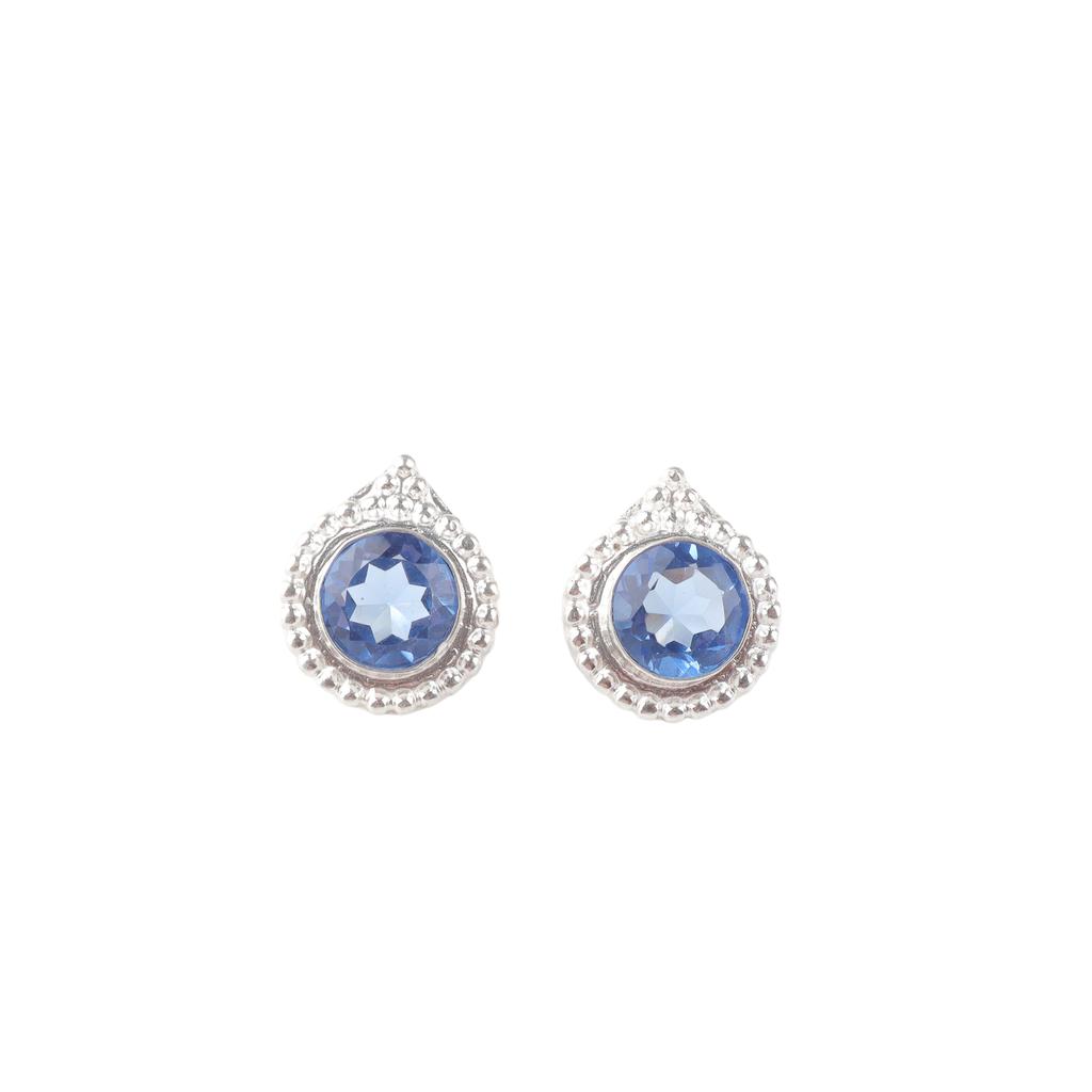 Natural Tanzanite Gemstone 925 Sterling Silver Jewelry Handmade Women Studs0.62" EE-125-8