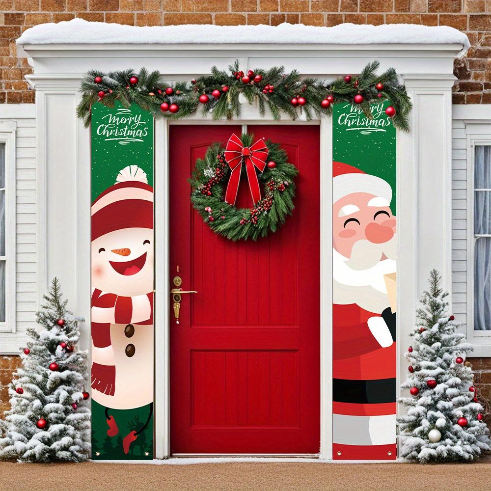 2 Adet Noel ve Düğün Noel Baba Kardan Adam Çift Taraflı Kapı Çiftliği
