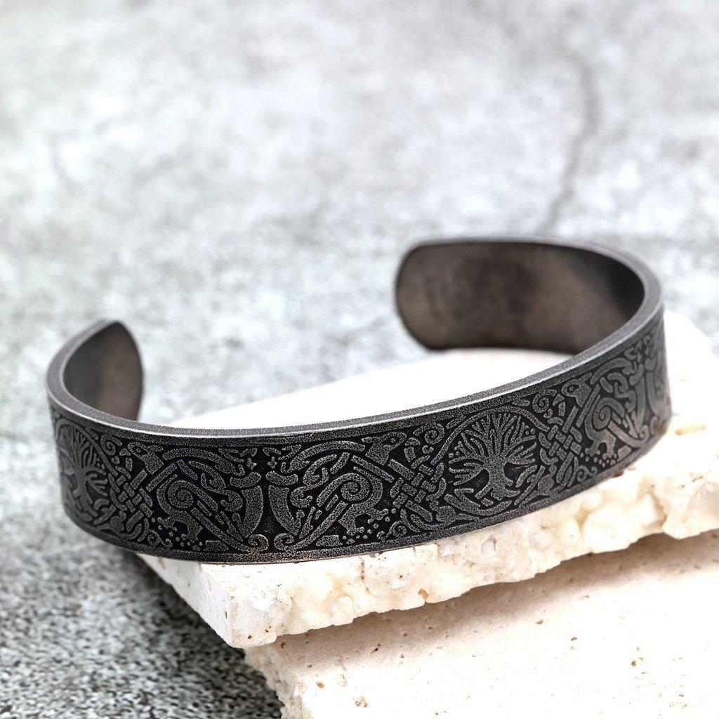 Viking Stainless Steel Old Bracelet Vintage Viking Totem C-Bracelet