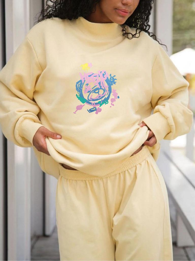 Women's Trendy Heavyweight Mid-High Collar Loose Hoodie - Fashionable and Comfortable for Spring and Autumn Seasons