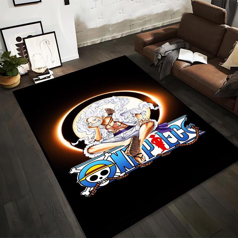 

Anime Character Rug with Skull Logo, Black Background, Stylish Design Suitable for use as an anti-slip for living room bedroom sofas 40x60cm( 15x23in )