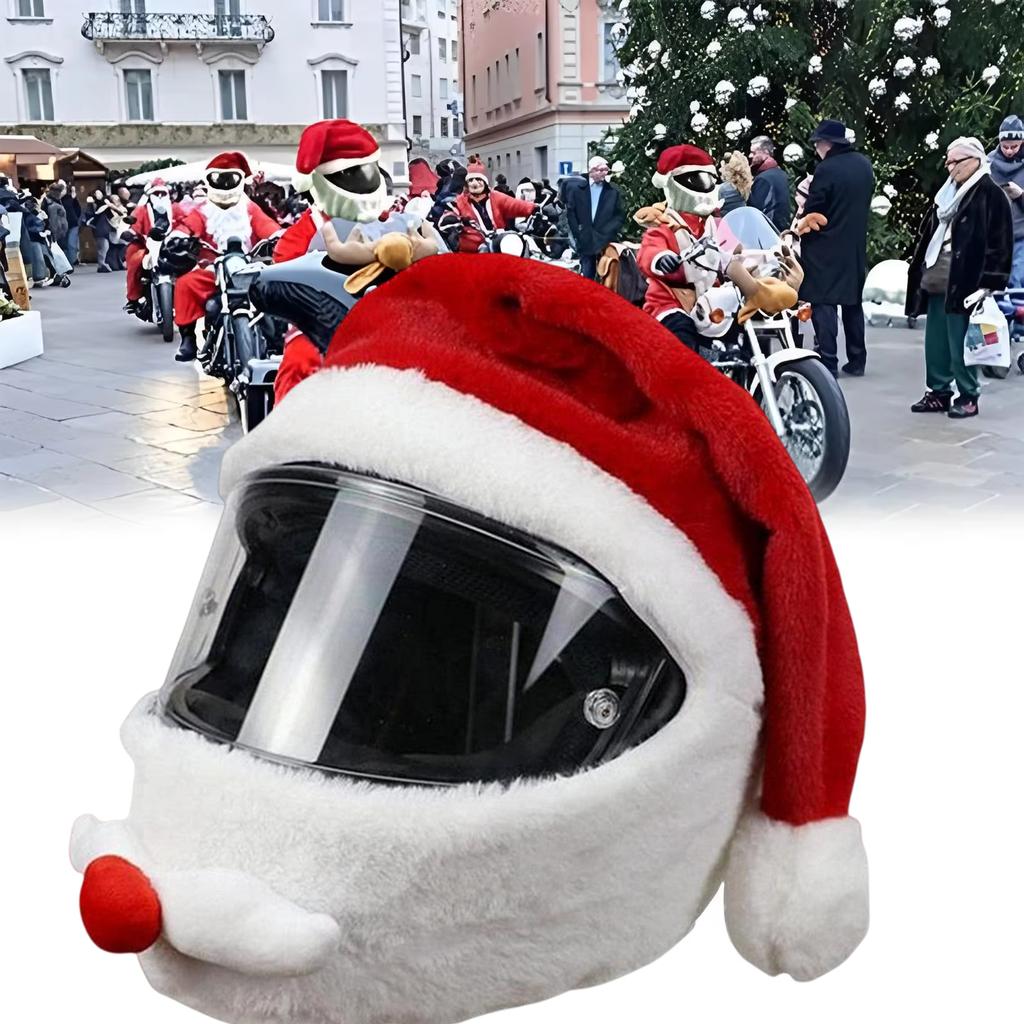 Motorcycle Helmet Cover Christmas Hat Outdoor Christmas Motorcycle Headwear Christmas Hat Headwear Cover For Women And Men