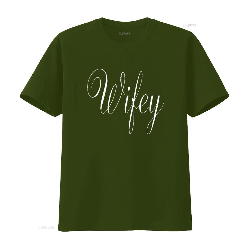 Wifey T Shirt Womens Cotton Dark Black Small vintage Washed designer clothes Soft fashion Slightly Casual graphic Versatile