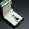 925 Sterling Silver Exquisite Green Zircon Gourd-shaped Necklace Birthday Anniversary Wedding Party Gift