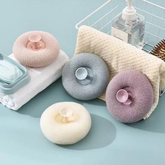 Sunflower Suction Cup Bath Scrub Sponge Deep Exfoliating Massage Skin Pampering Bath Sponge Shower Gel Foam Maker