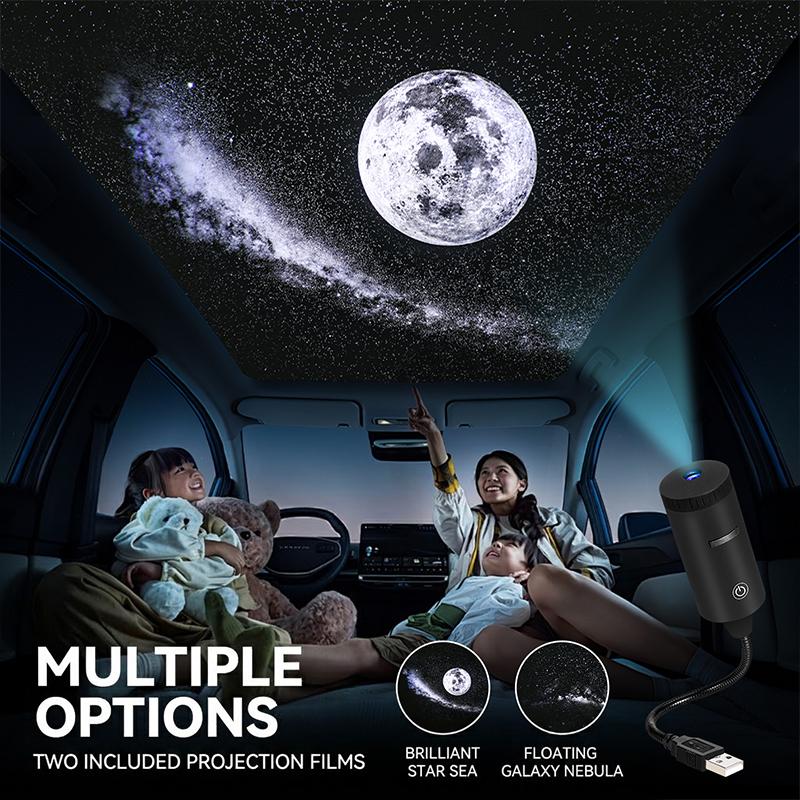 Usb Star Moon Projector Light With Adjustable Focus Plug And Play For Car Bedroom Home Decor