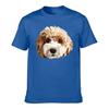 Mens Cotton TShirt Cute Fluffy Brown  White Puppy Print Casual Crew Neck Short Sleeve Tee for Dog Lovers