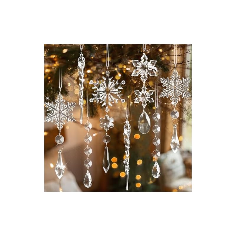 

Прикраси для різдвяної ялинки, Кришталеві сніжинки, Бурульки, Краплі, Підвісні прикраси, Декорації для магазину, Зима, Новий рік, Різдвяні вечірки,